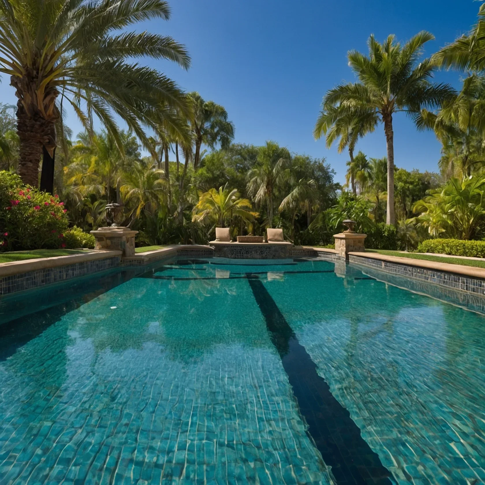 Técnico usando equipo de detección de fugas en piscinas